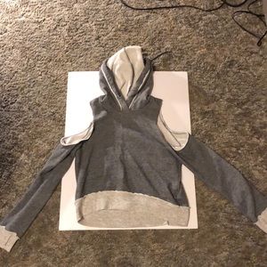 Hollister Womens Shoulderless Grey Sweatshirt